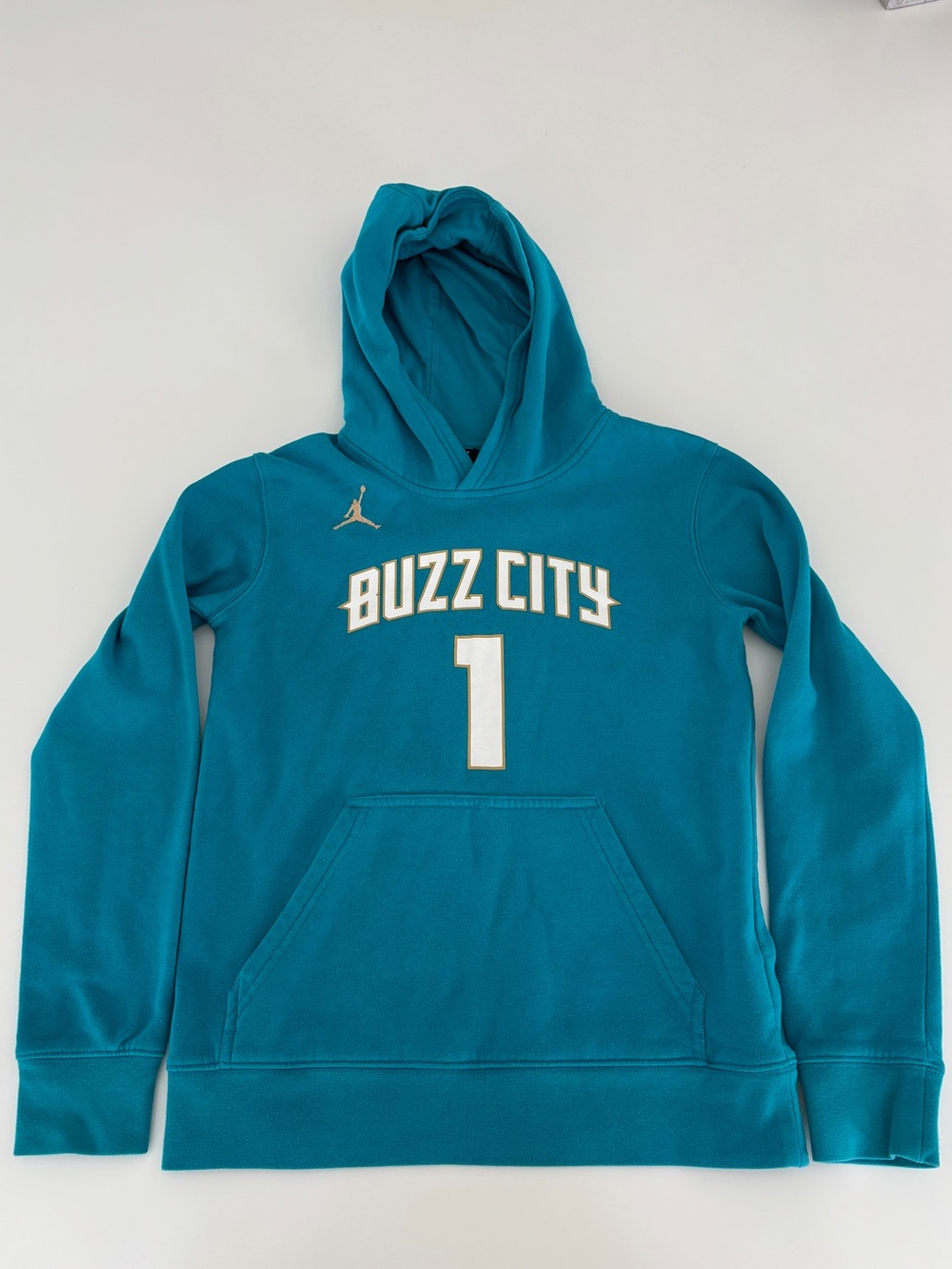 Jordan Kids' Buzz City Teal Hooded Sweatshirt Lamelo Ball Charlotte Hornets